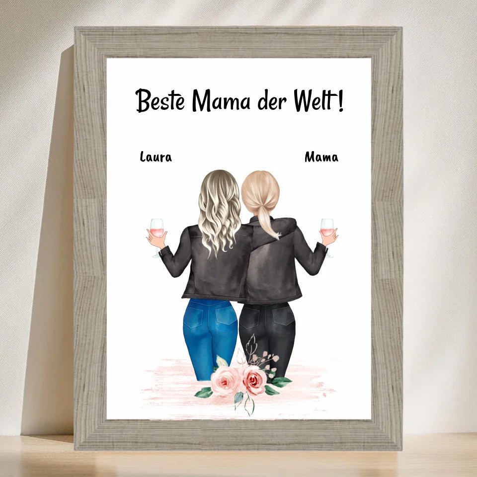Geschenk Mutter Tochter Poster/Bild/Karte personalisiert - Cantty