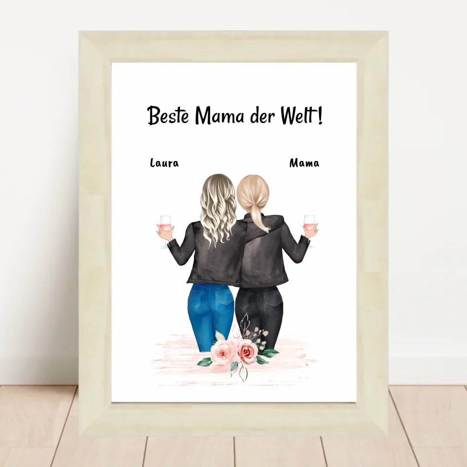 Geschenk Mutter Tochter Poster/Bild/Karte personalisiert - Cantty