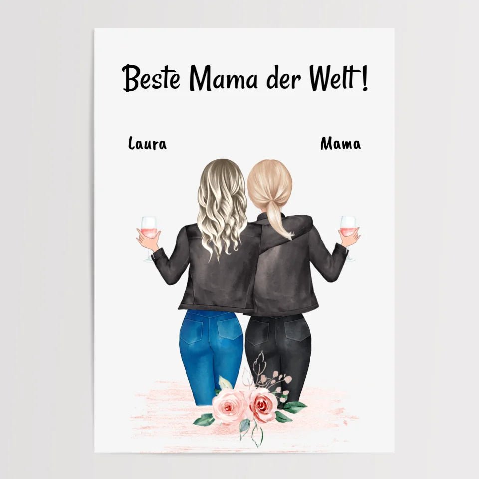 Geschenk Mutter Tochter Poster/Bild/Karte personalisiert - Cantty