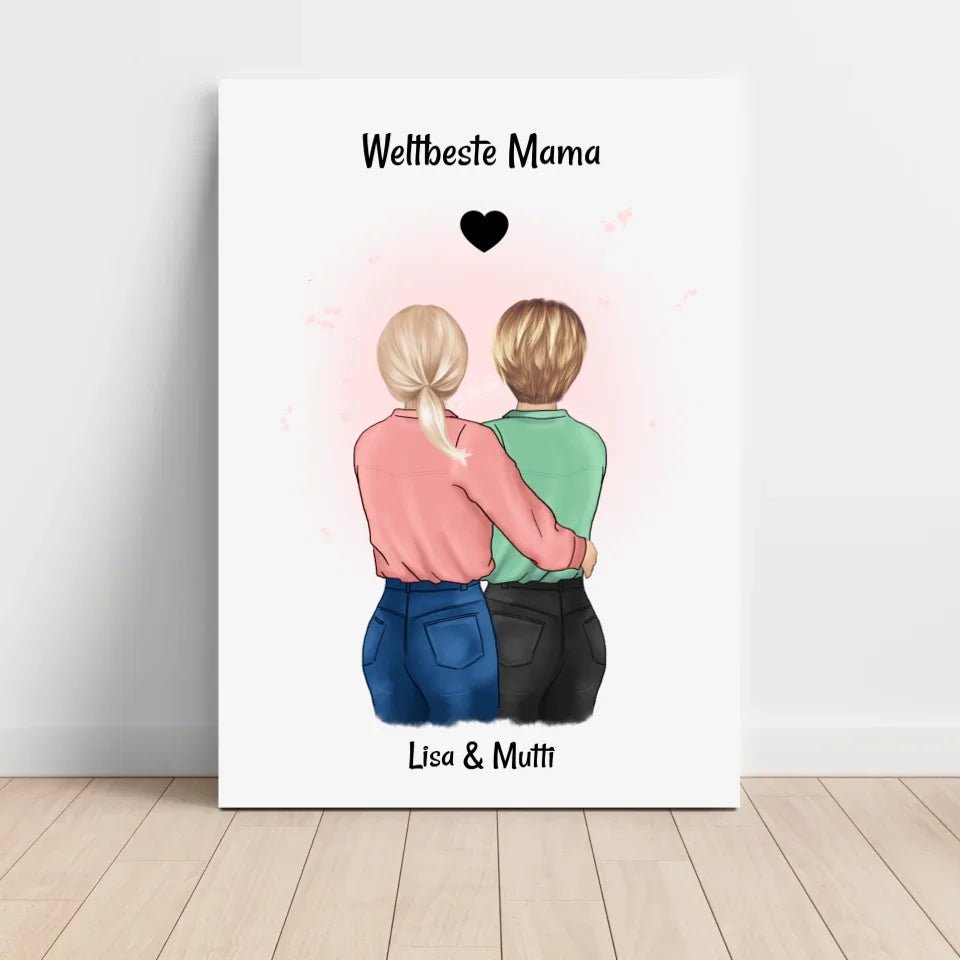 Mama und Tochter Bild Geschenk gestalten - Cantty