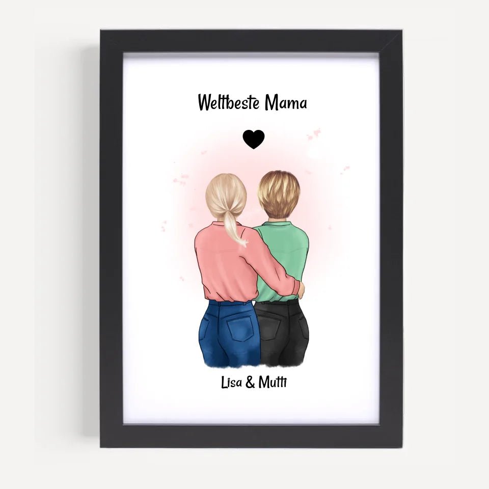 Mama und Tochter Bild Geschenk gestalten - Cantty