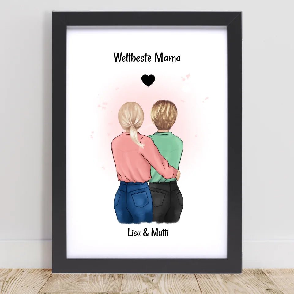 Mama und Tochter Bild Geschenk gestalten - Cantty
