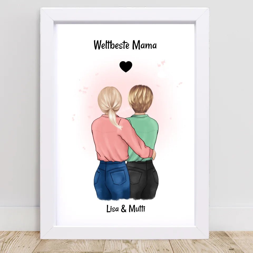 Mama und Tochter Bild Geschenk gestalten - Cantty