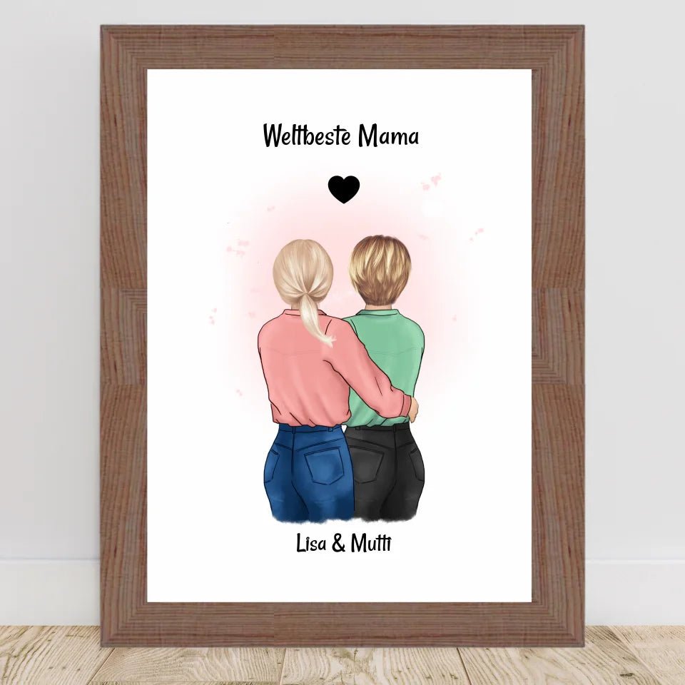 Mama und Tochter Bild Geschenk gestalten - Cantty