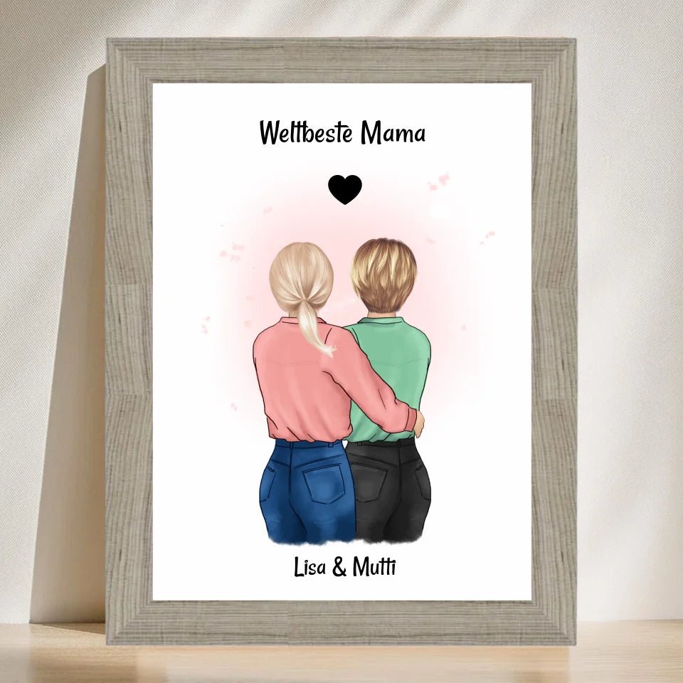 Mama und Tochter Bild Geschenk gestalten - Cantty