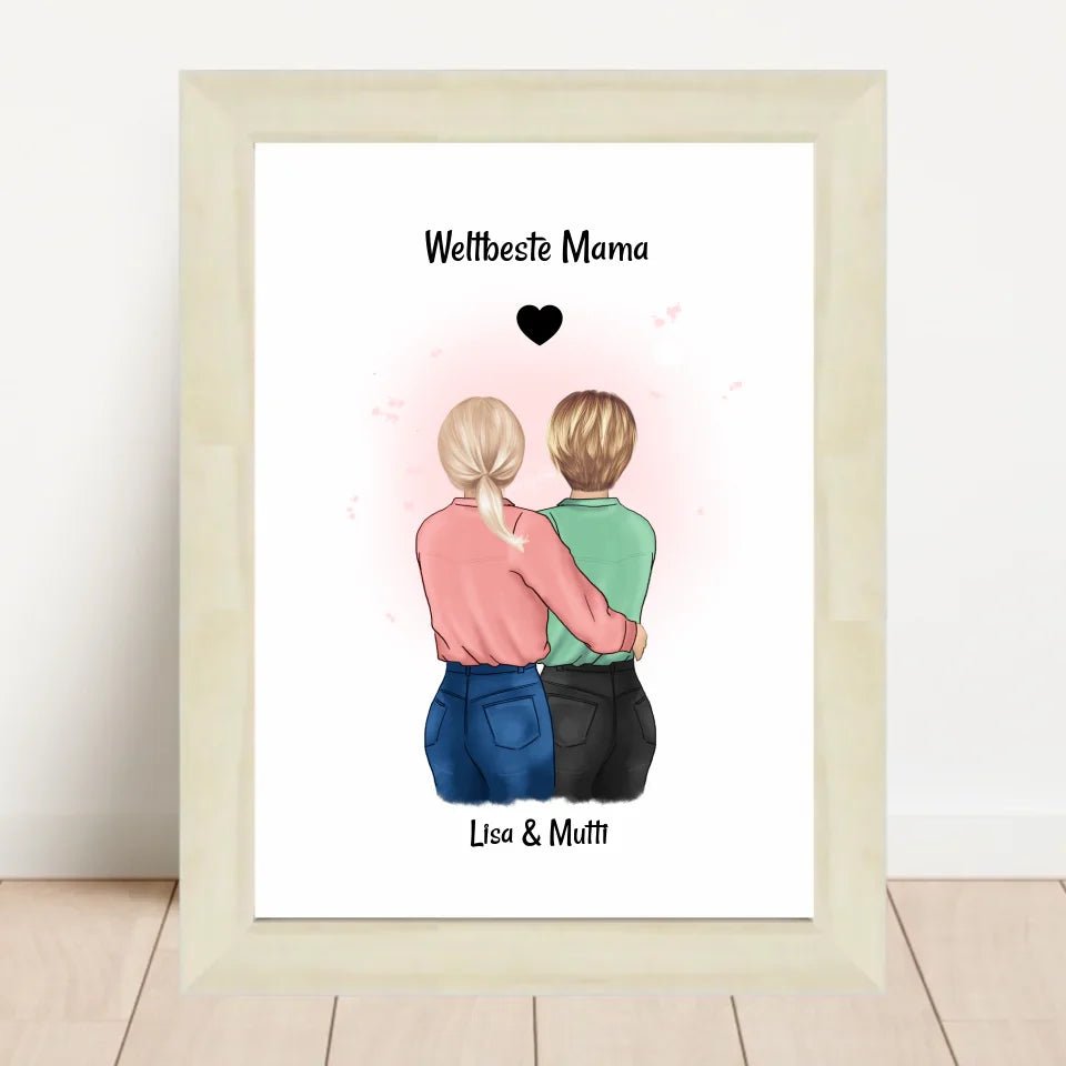 Mama und Tochter Bild Geschenk gestalten - Cantty