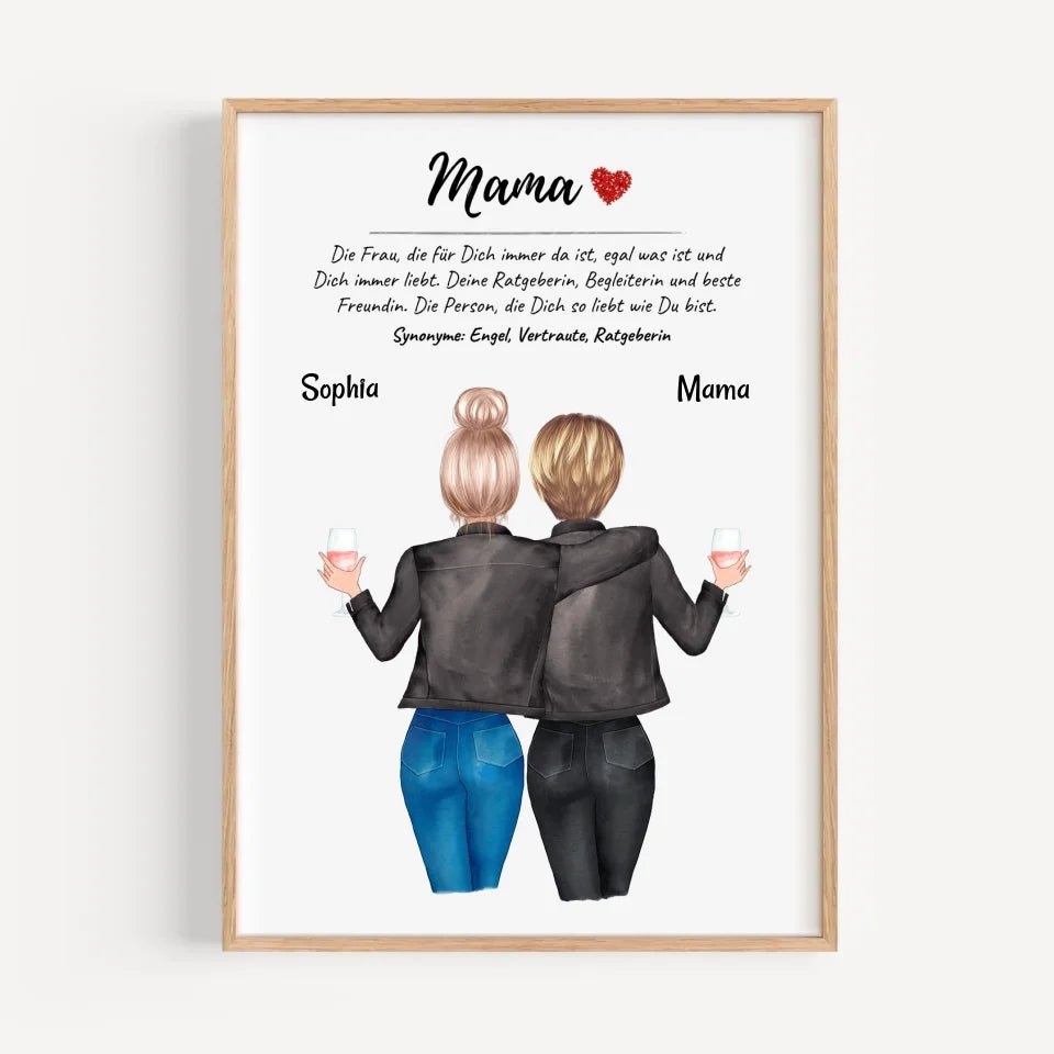 Geschenk Mama Tochter Bild personalisiert mit Mutter Definition - Cantty
