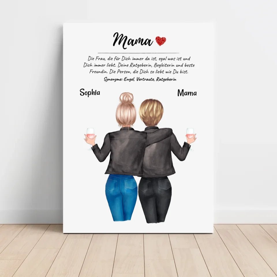 Geschenk Mama Tochter Bild personalisiert mit Mutter Definition - Cantty