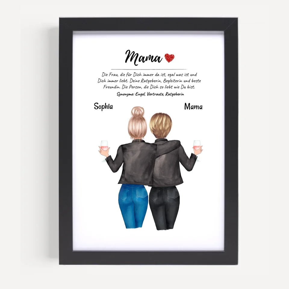 Geschenk Mama Tochter Bild personalisiert mit Mutter Definition - Cantty
