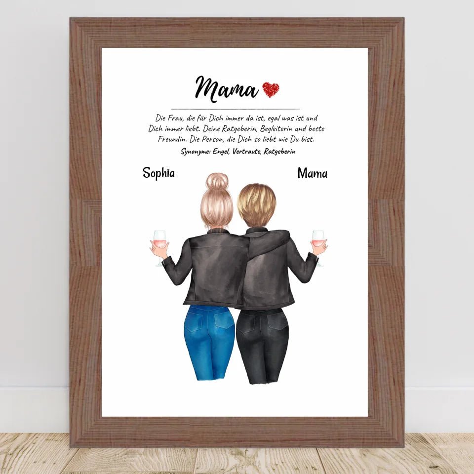 Geschenk Mama Tochter Bild personalisiert mit Mutter Definition - Cantty