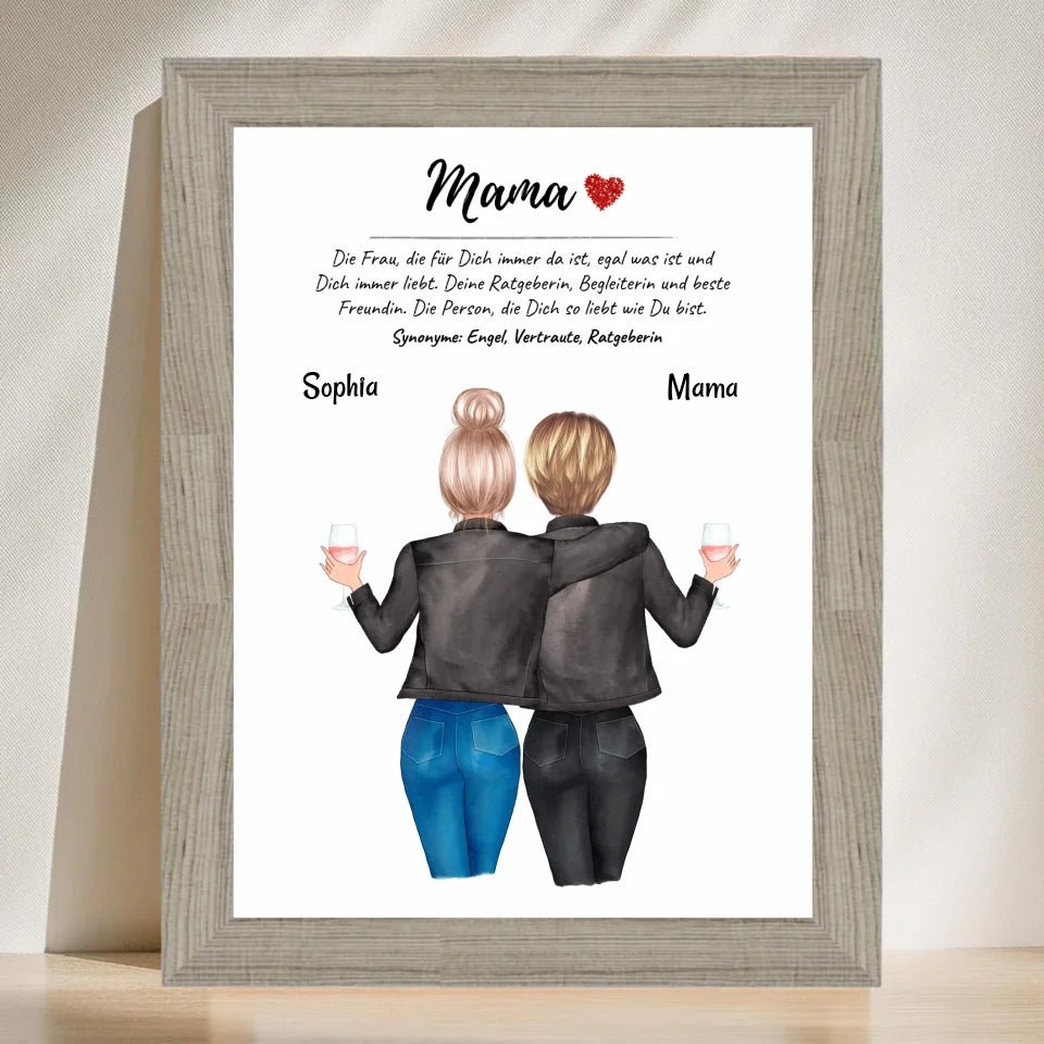 Geschenk Mama Tochter Bild personalisiert mit Mutter Definition - Cantty