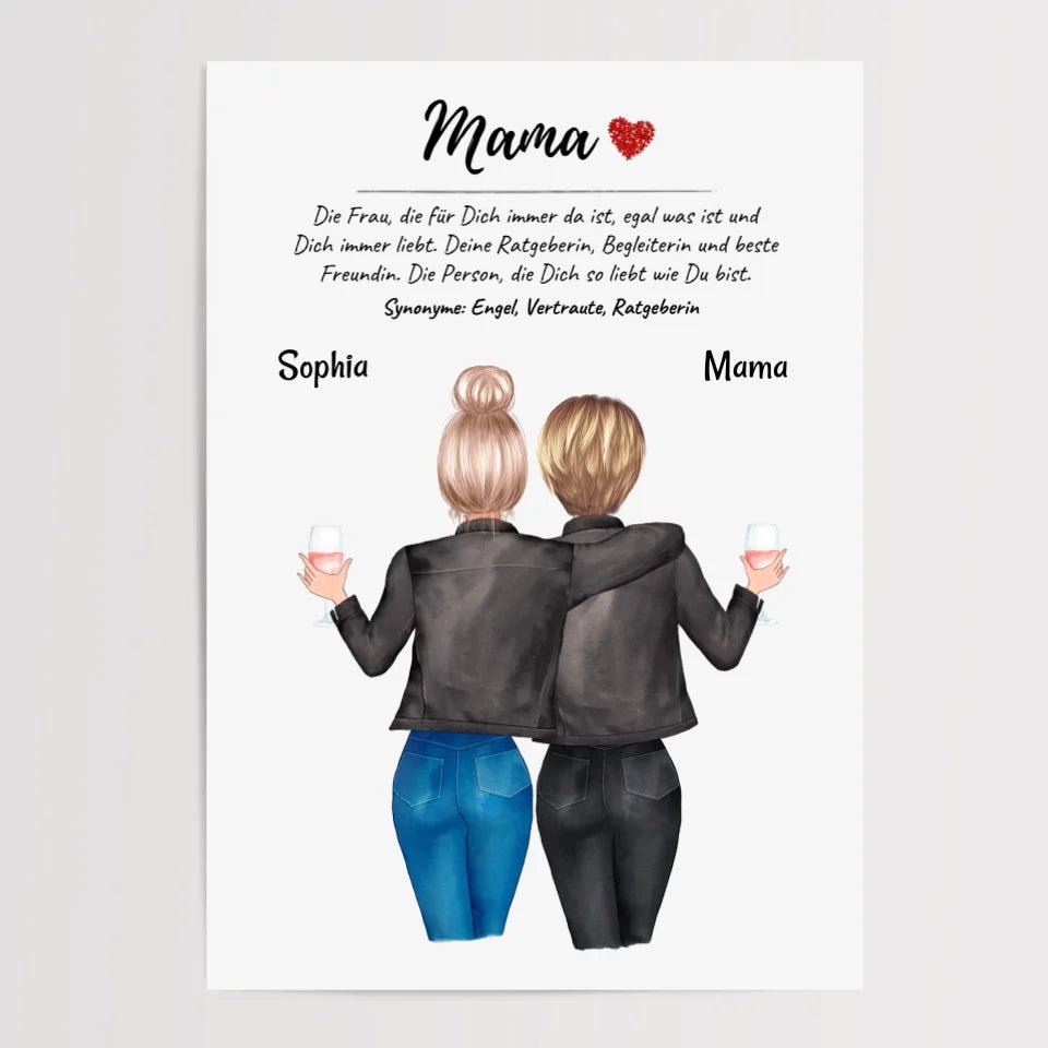Geschenk Mama Tochter Bild personalisiert mit Mutter Definition - Cantty