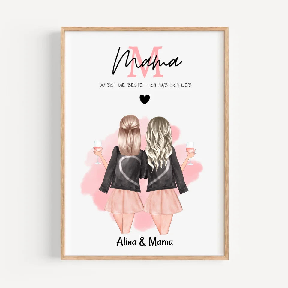 Poster Mutter Tochter personalisiert - Cantty
