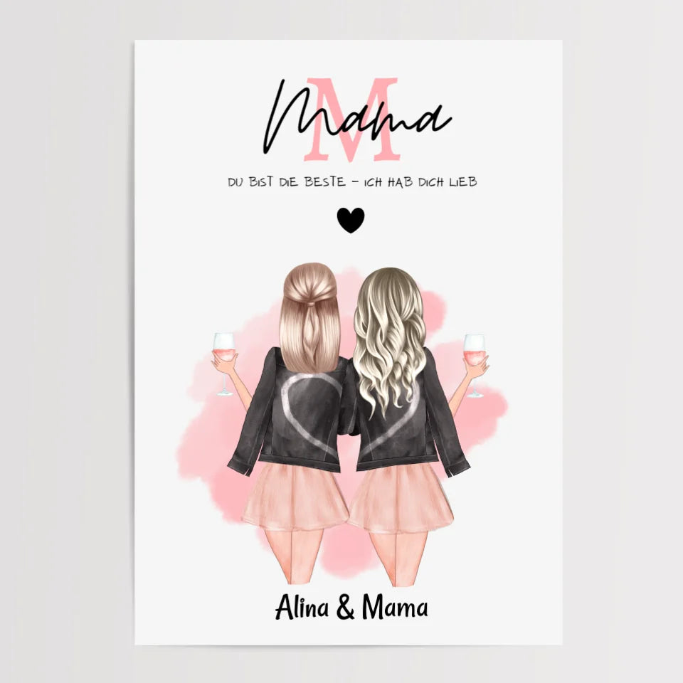 Poster Mutter Tochter personalisiert - Cantty