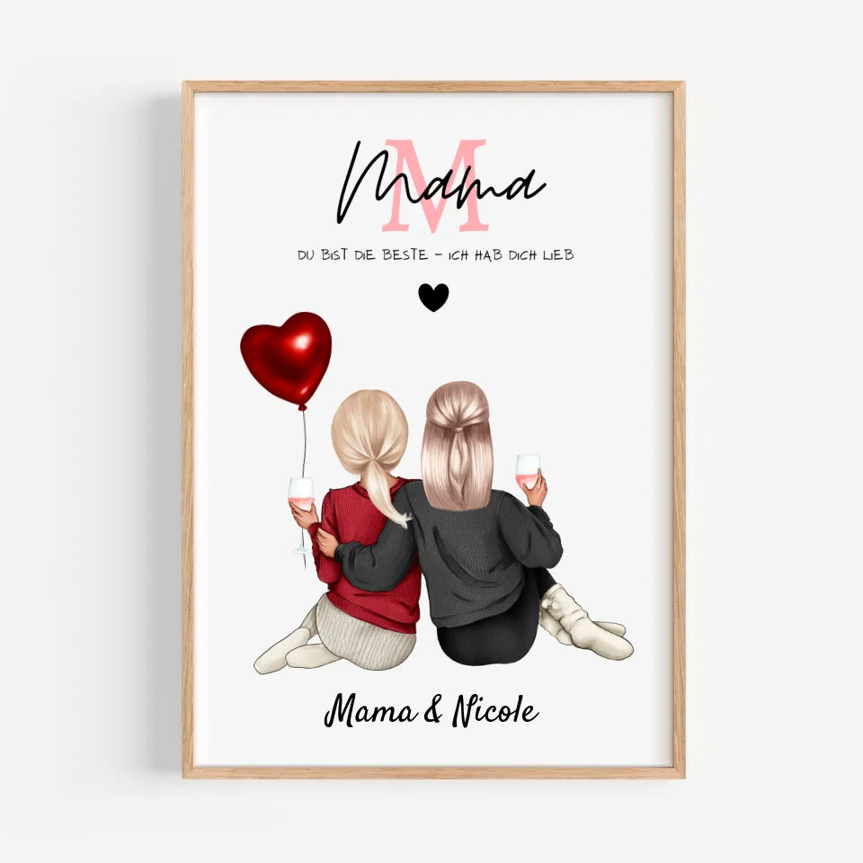 Personalisiertes Poster Mutter Tochter - Cantty