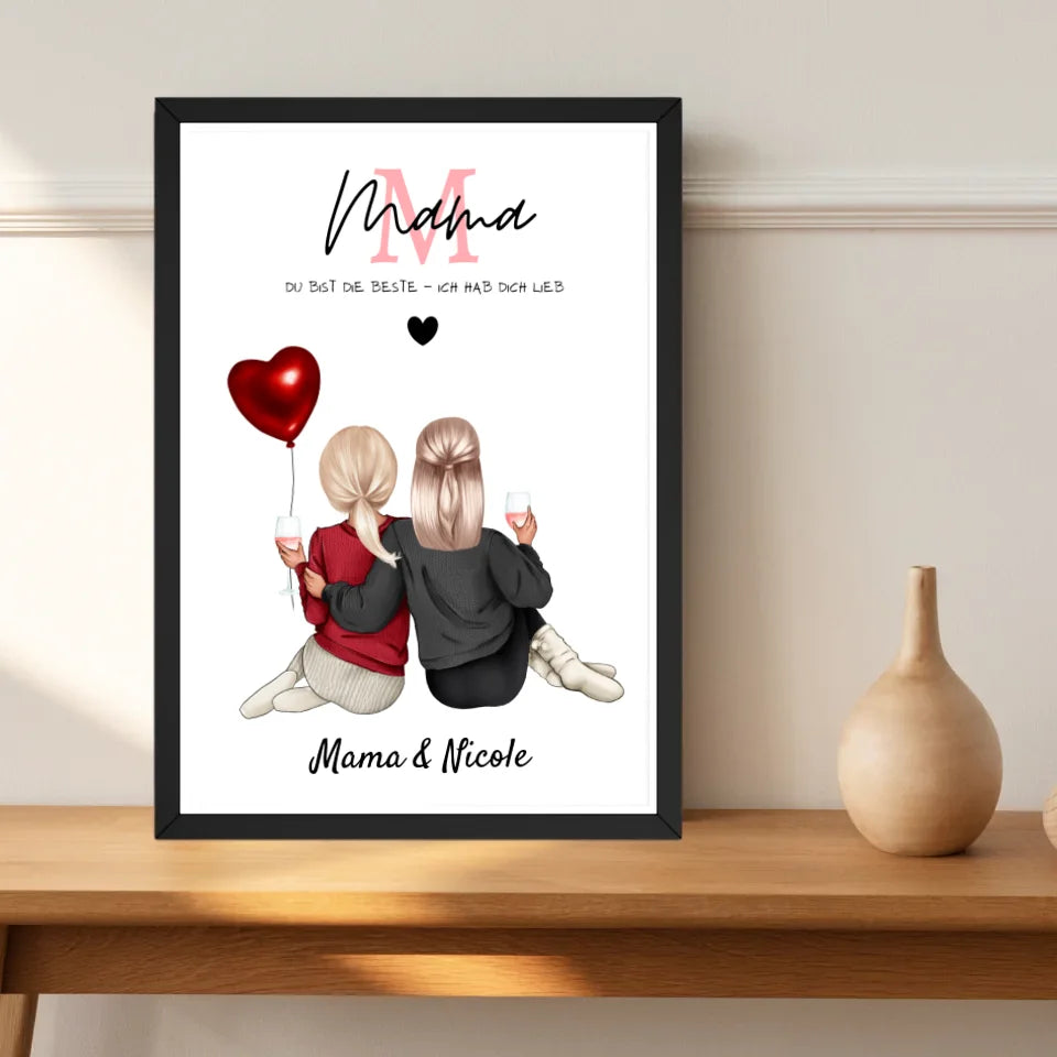 Personalisiertes Poster Mutter Tochter - Cantty