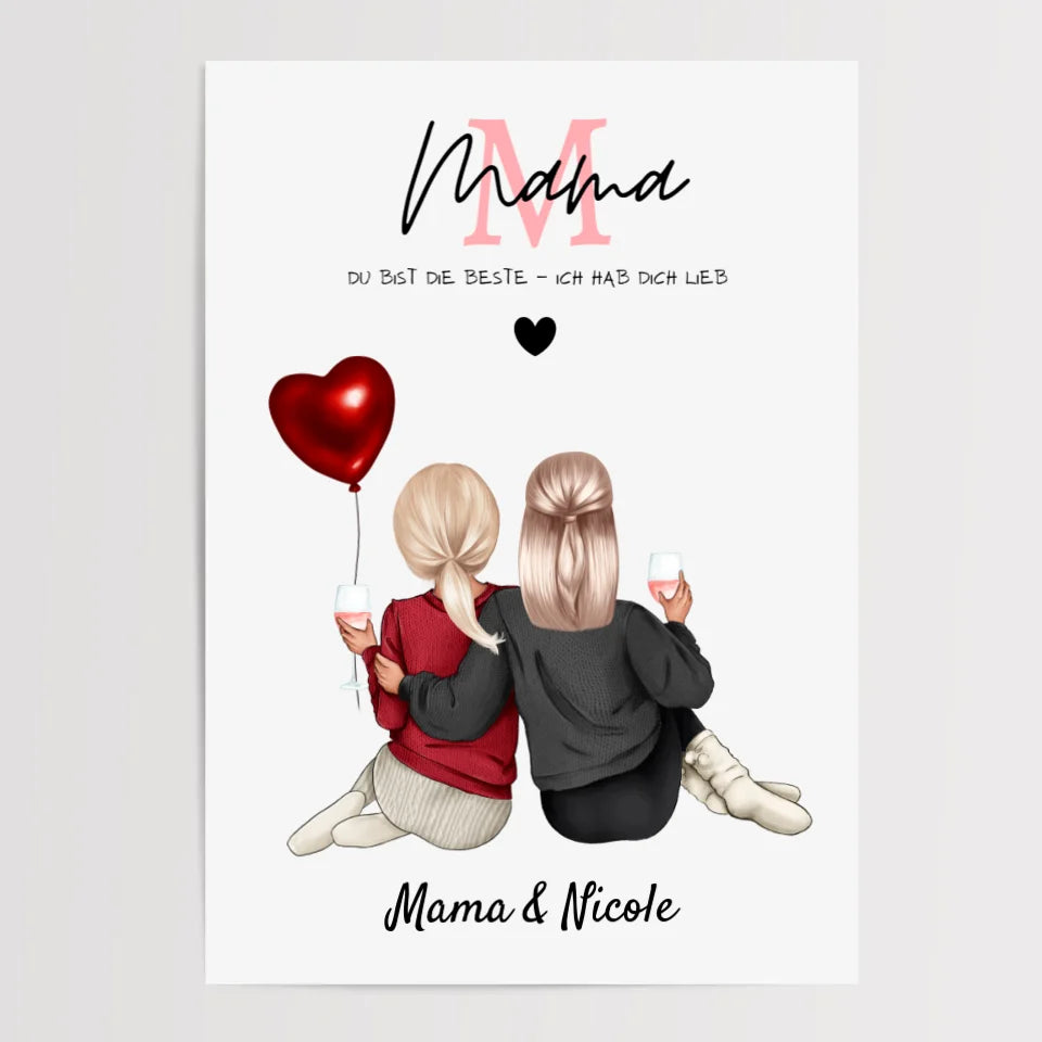Personalisiertes Poster Mutter Tochter - Cantty
