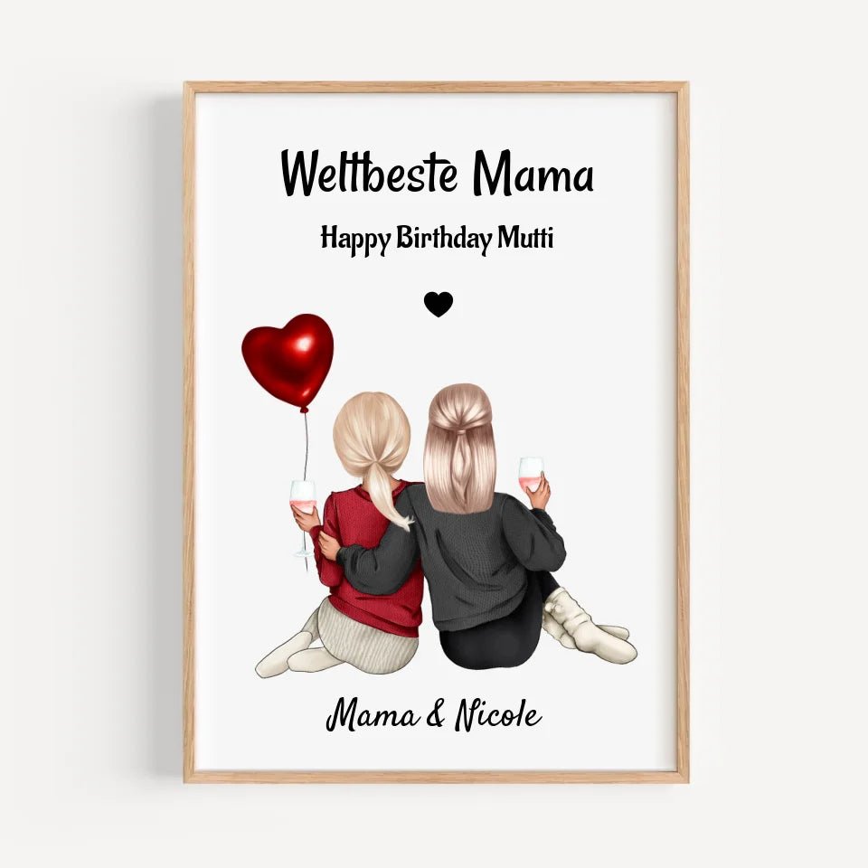 Kurzfristiges Mutter Tochter Poster Geschenk Last Minute gestalten - Cantty