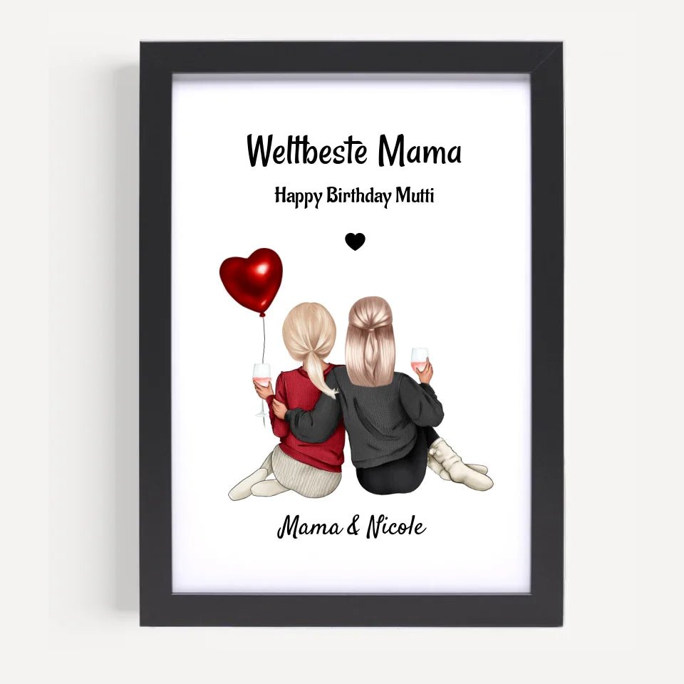 Kurzfristiges Mutter Tochter Poster Geschenk Last Minute gestalten - Cantty