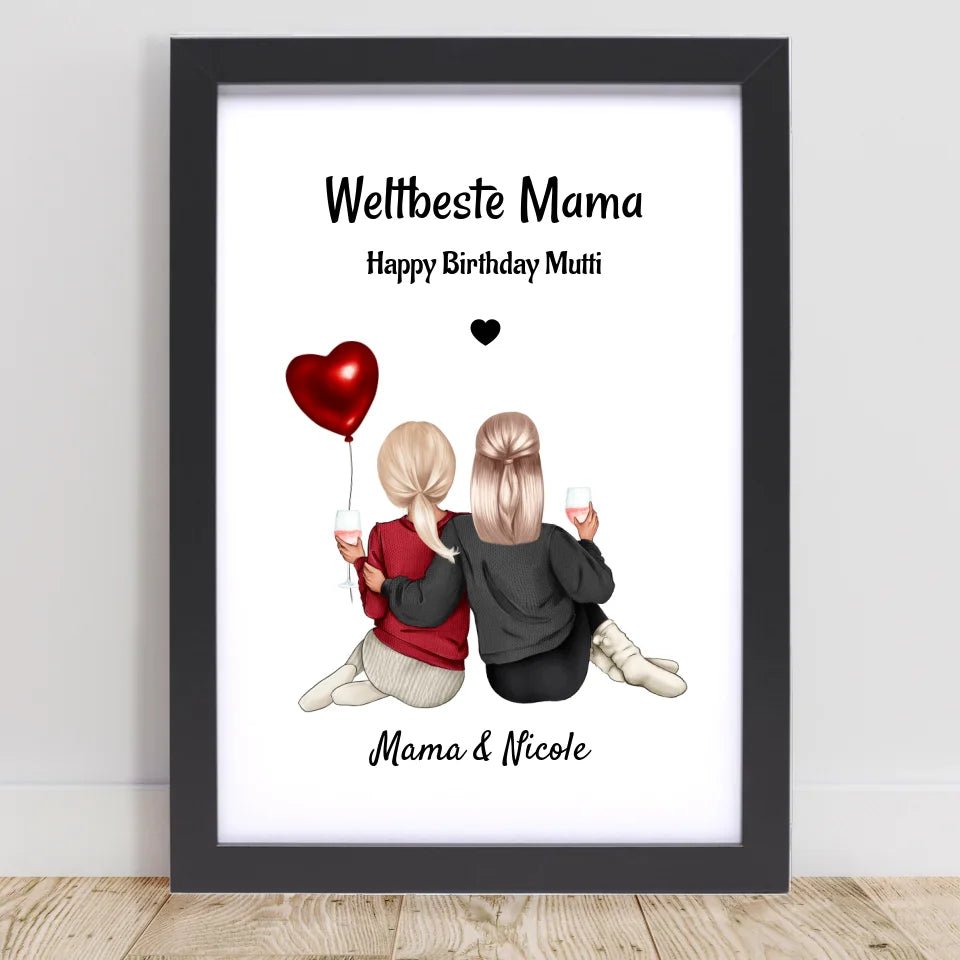 Kurzfristiges Mutter Tochter Poster Geschenk Last Minute gestalten - Cantty