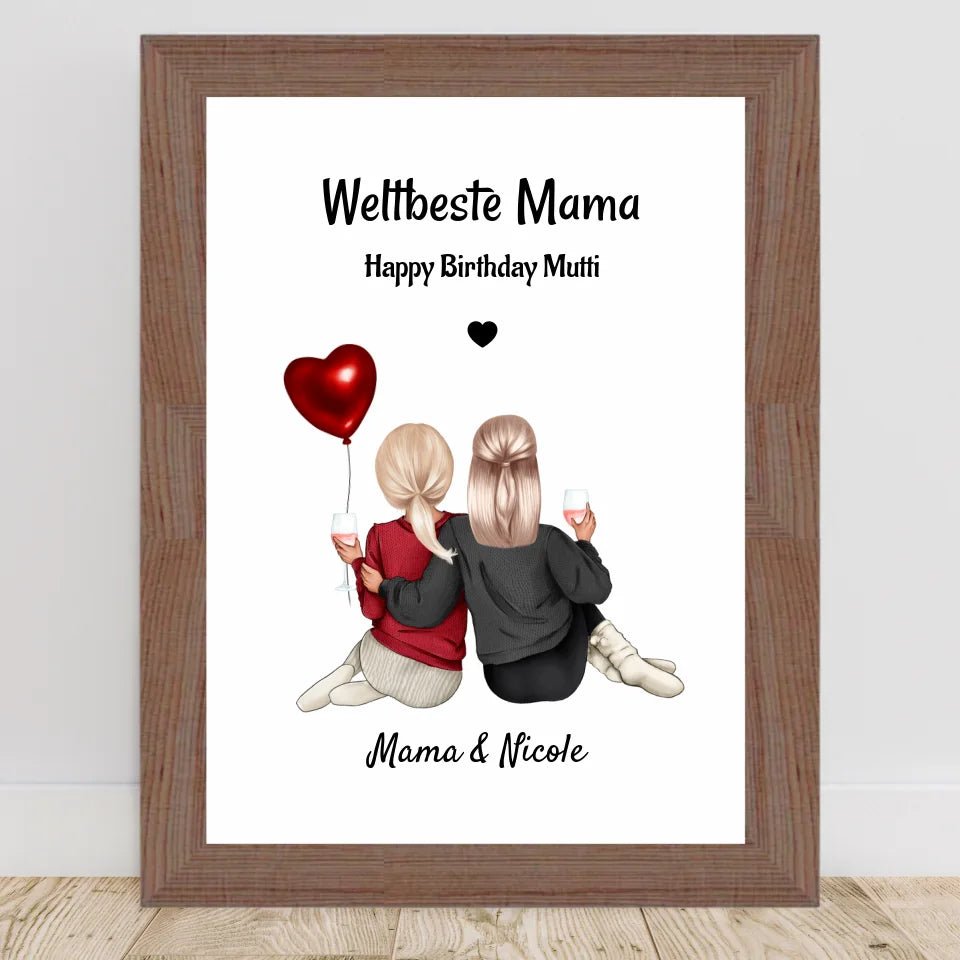 Kurzfristiges Mutter Tochter Poster Geschenk Last Minute gestalten - Cantty