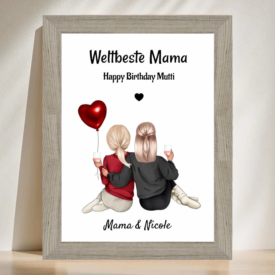 Kurzfristiges Mutter Tochter Poster Geschenk Last Minute gestalten - Cantty