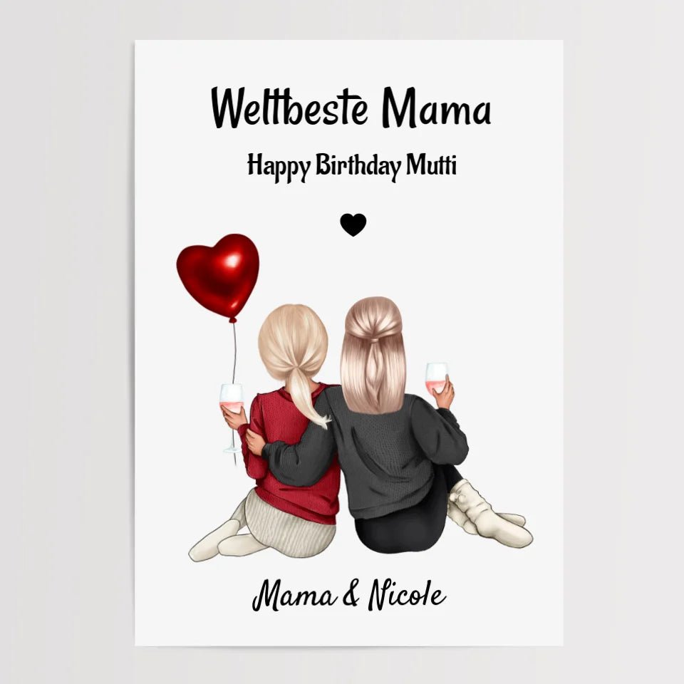Kurzfristiges Mutter Tochter Poster Geschenk Last Minute gestalten - Cantty