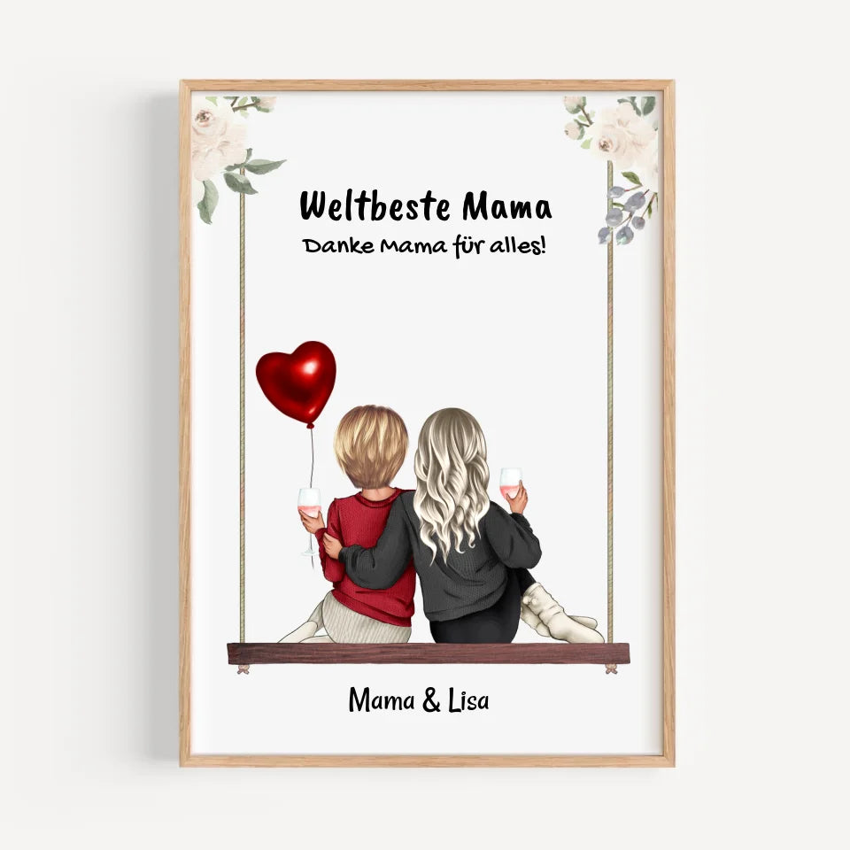 Posterdruck Geschenk für Mutter Tochter - Cantty