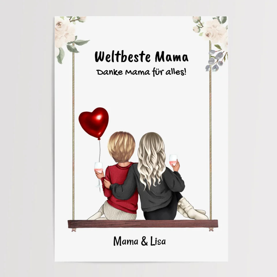 Posterdruck Geschenk für Mutter Tochter - Cantty
