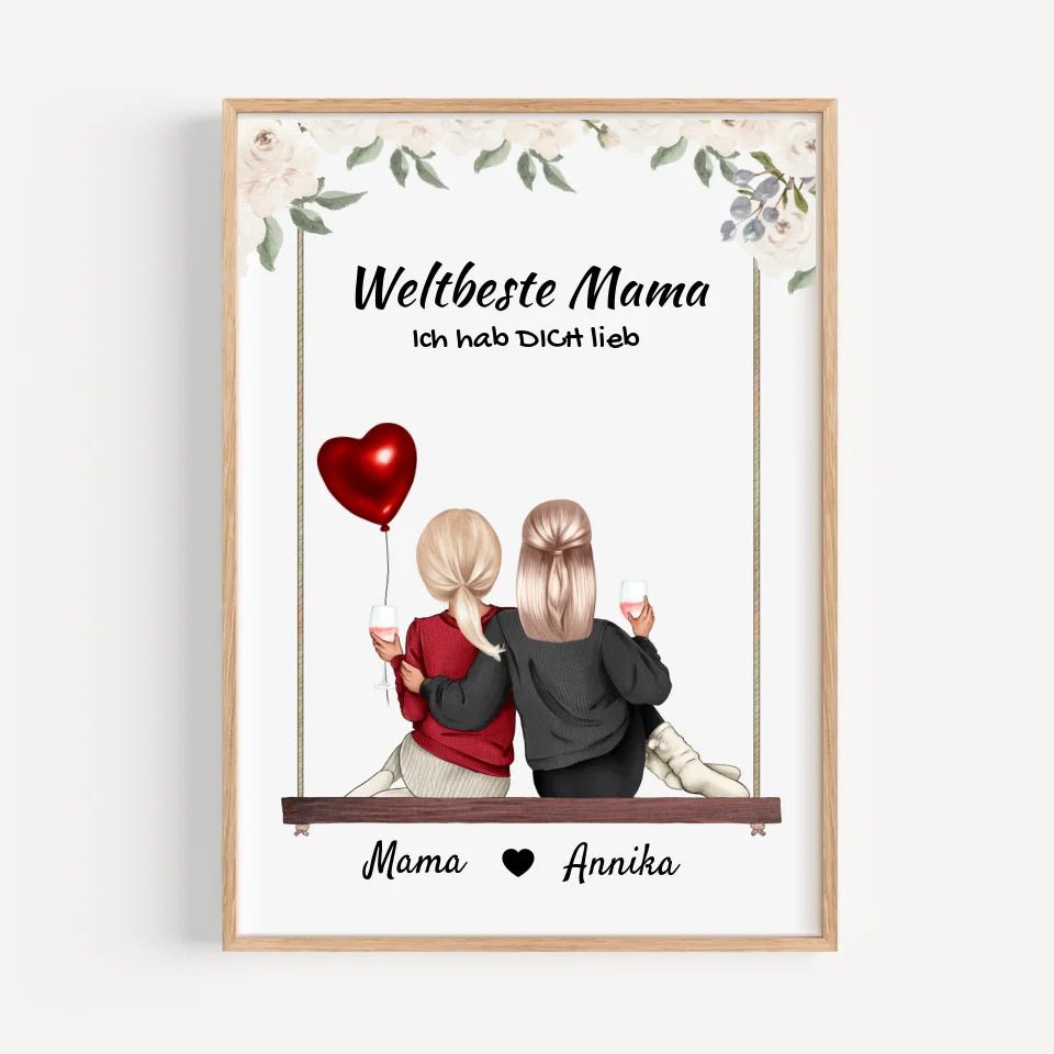 Tochter Geschenk für Mutter, Poster personalisiert - Cantty