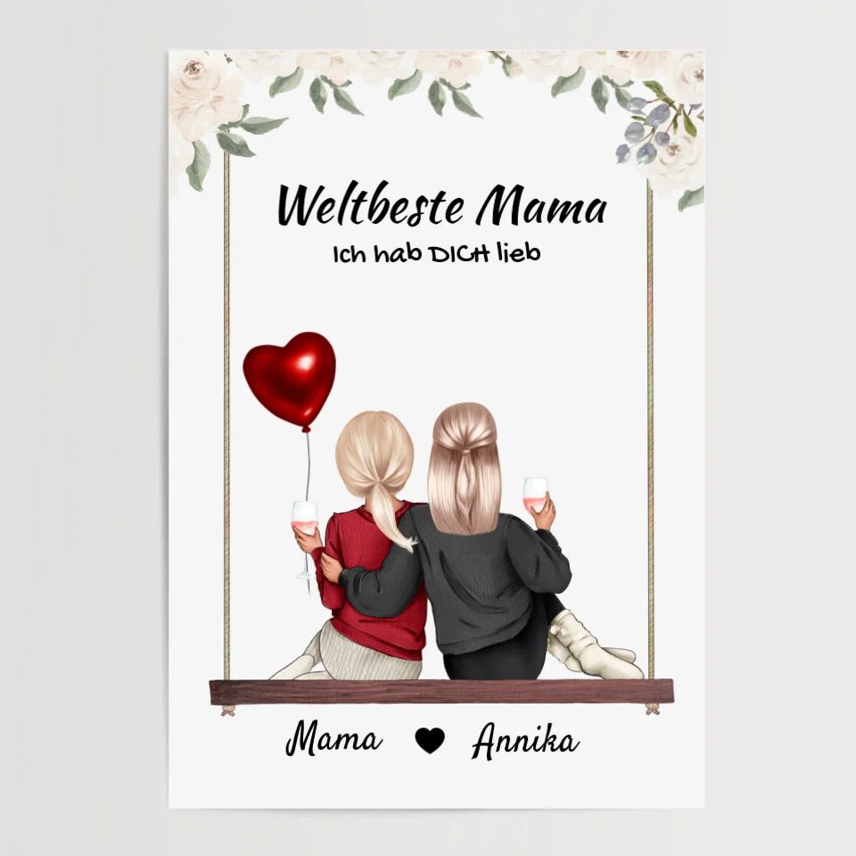 Tochter Geschenk für Mutter, Poster personalisiert - Cantty