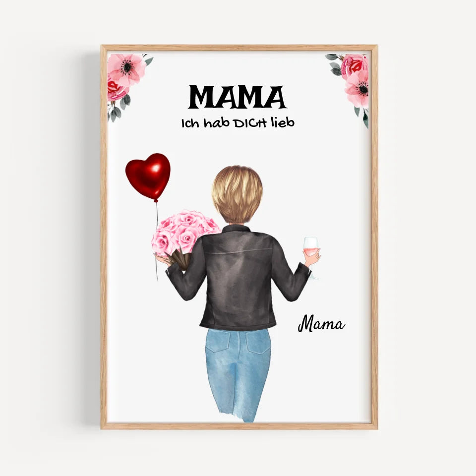 Mama Poster Geschenk personalisiert mit Spruch - Cantty