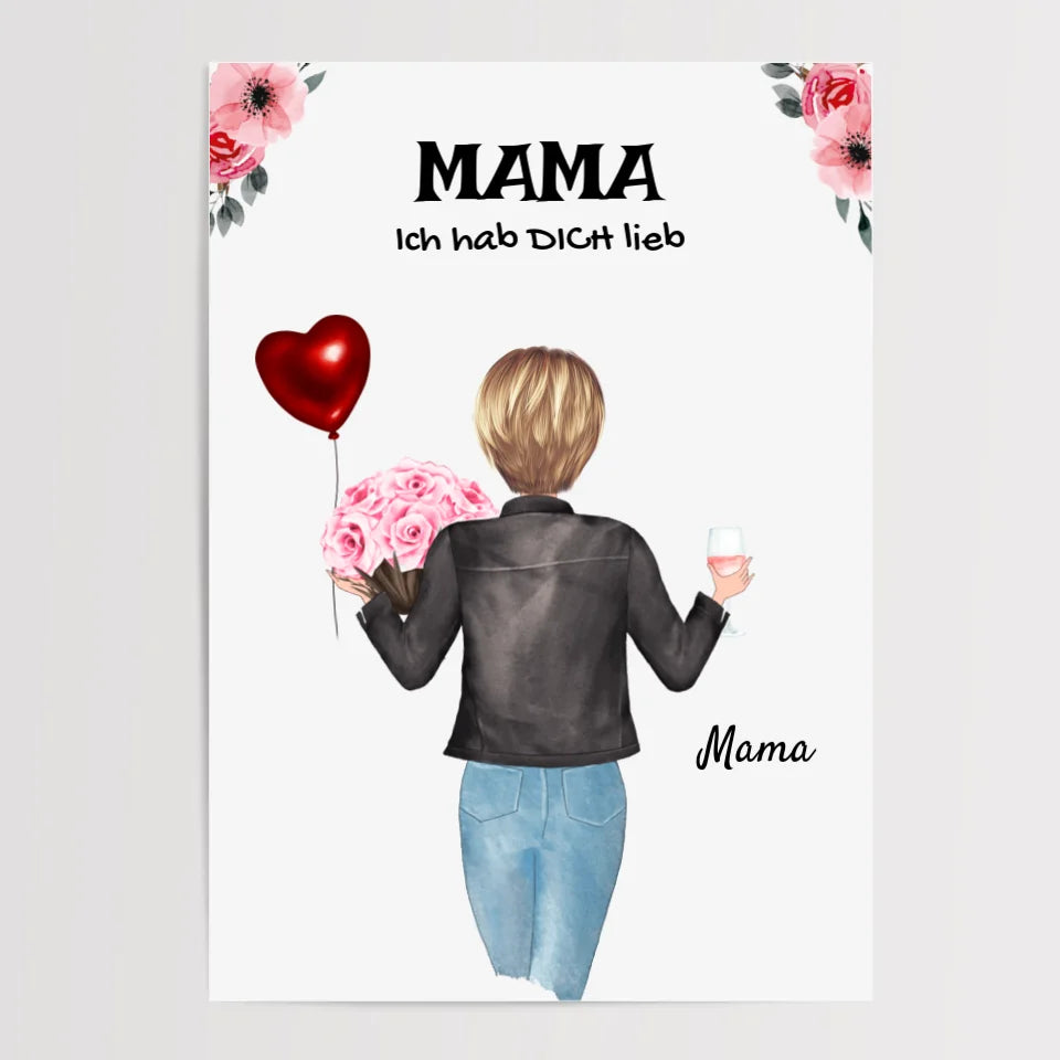 Mama Poster Geschenk personalisiert mit Spruch - Cantty
