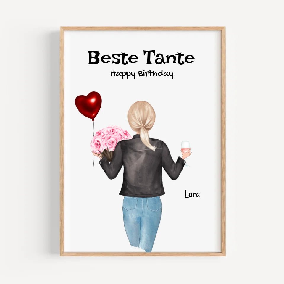 Tante Geschenk Poster personalisiert - Cantty