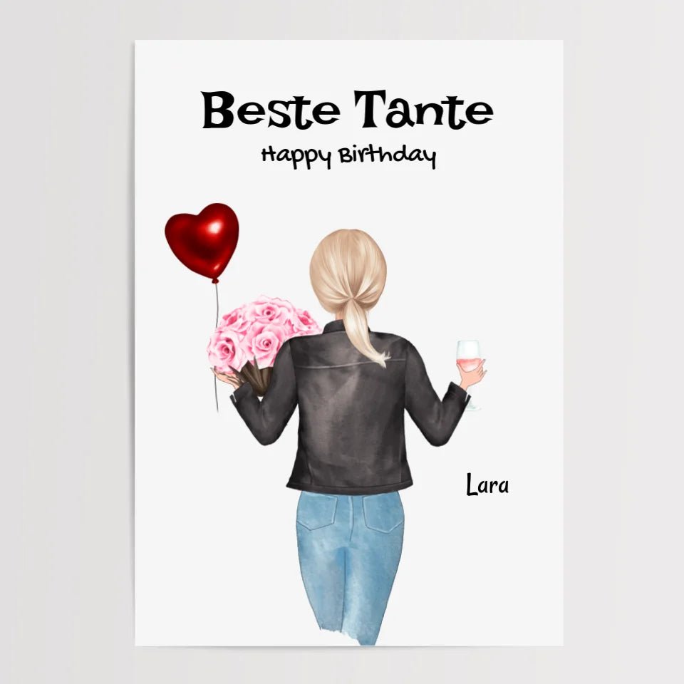 Tante Geschenk Poster personalisiert - Cantty