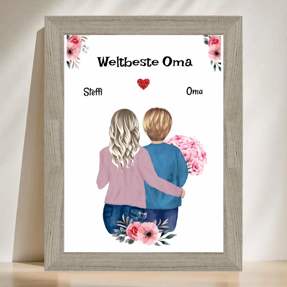 Oma Enkelin Geschenk Bild personalisiert - Cantty
