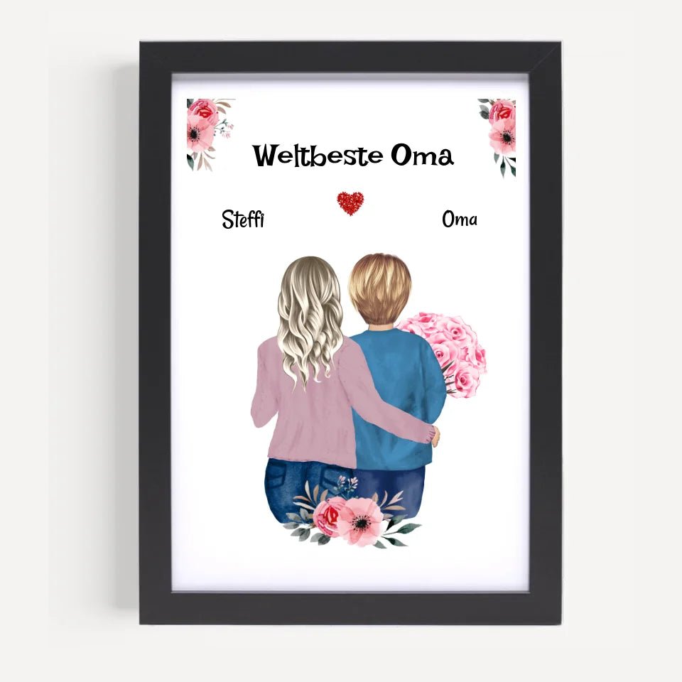 Oma Enkelin Geschenk Bild personalisiert - Cantty