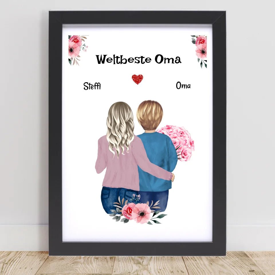 Oma Enkelin Geschenk Bild personalisiert - Cantty