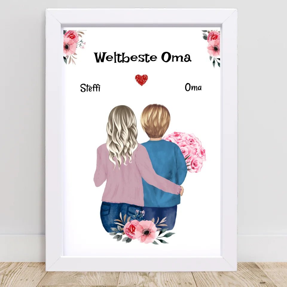 Oma Enkelin Geschenk Bild personalisiert - Cantty