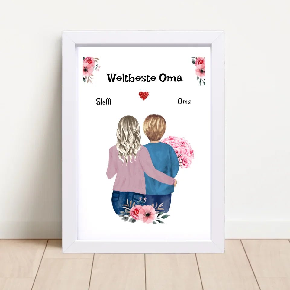 Oma Enkelin Geschenk Bild personalisiert - Cantty