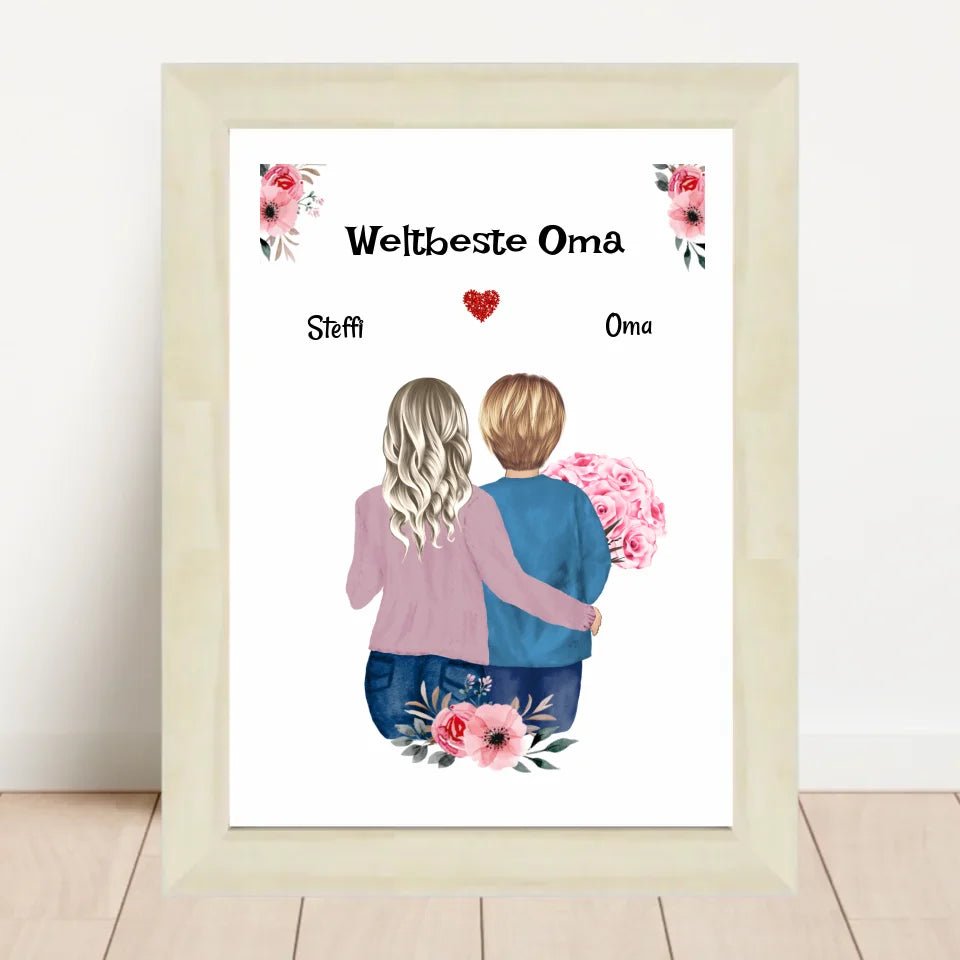 Oma Enkelin Geschenk Bild personalisiert - Cantty