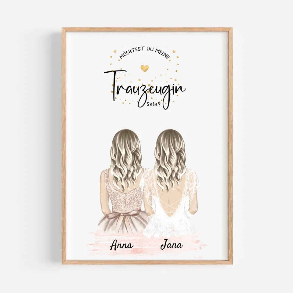 Trauzeugin Fragen Bild Geschenk personalisiert - Cantty