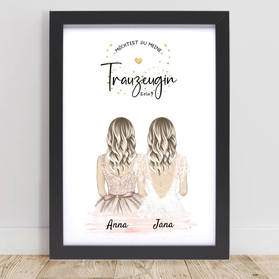 Trauzeugin Fragen Bild Geschenk personalisiert - Cantty