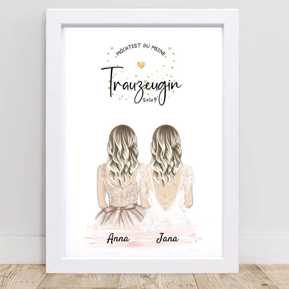Trauzeugin Fragen Bild Geschenk personalisiert - Cantty
