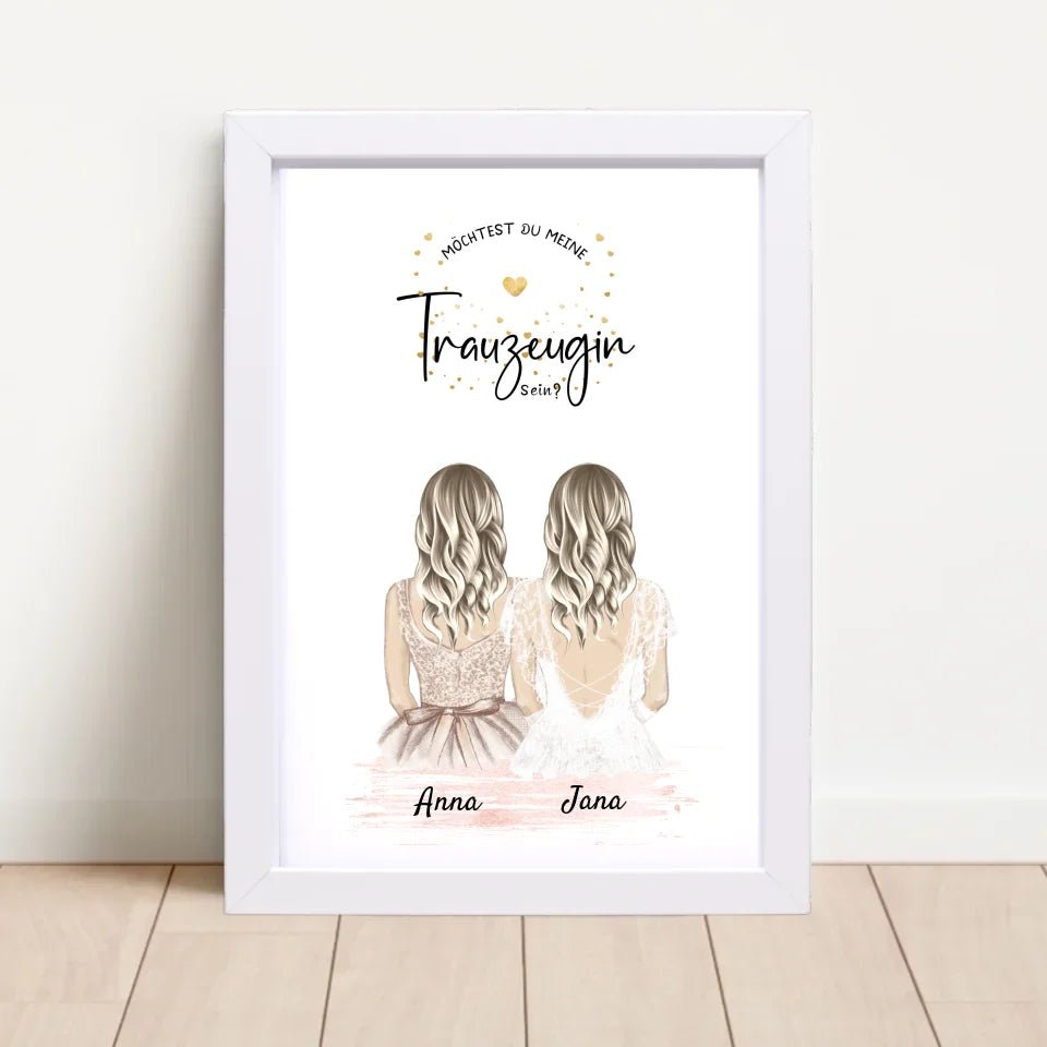 Trauzeugin Fragen Bild Geschenk personalisiert - Cantty