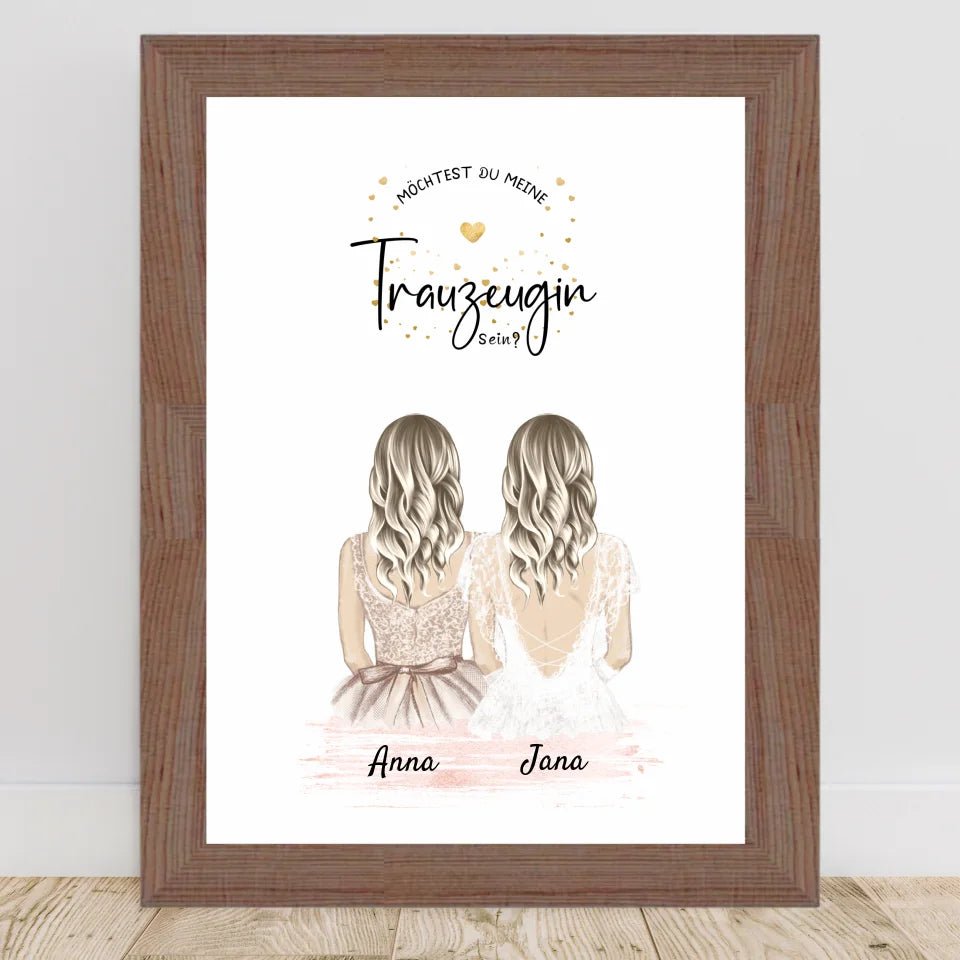 Trauzeugin Fragen Bild Geschenk personalisiert - Cantty