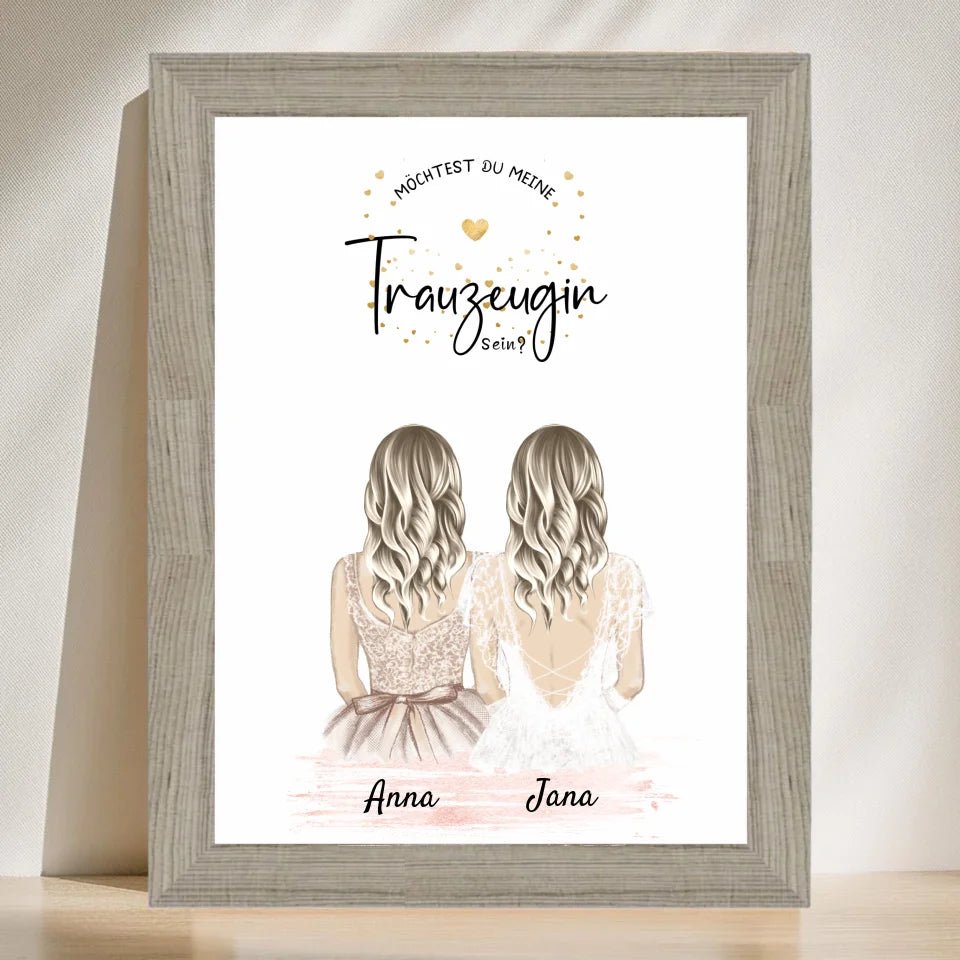 Trauzeugin Fragen Bild Geschenk personalisiert - Cantty