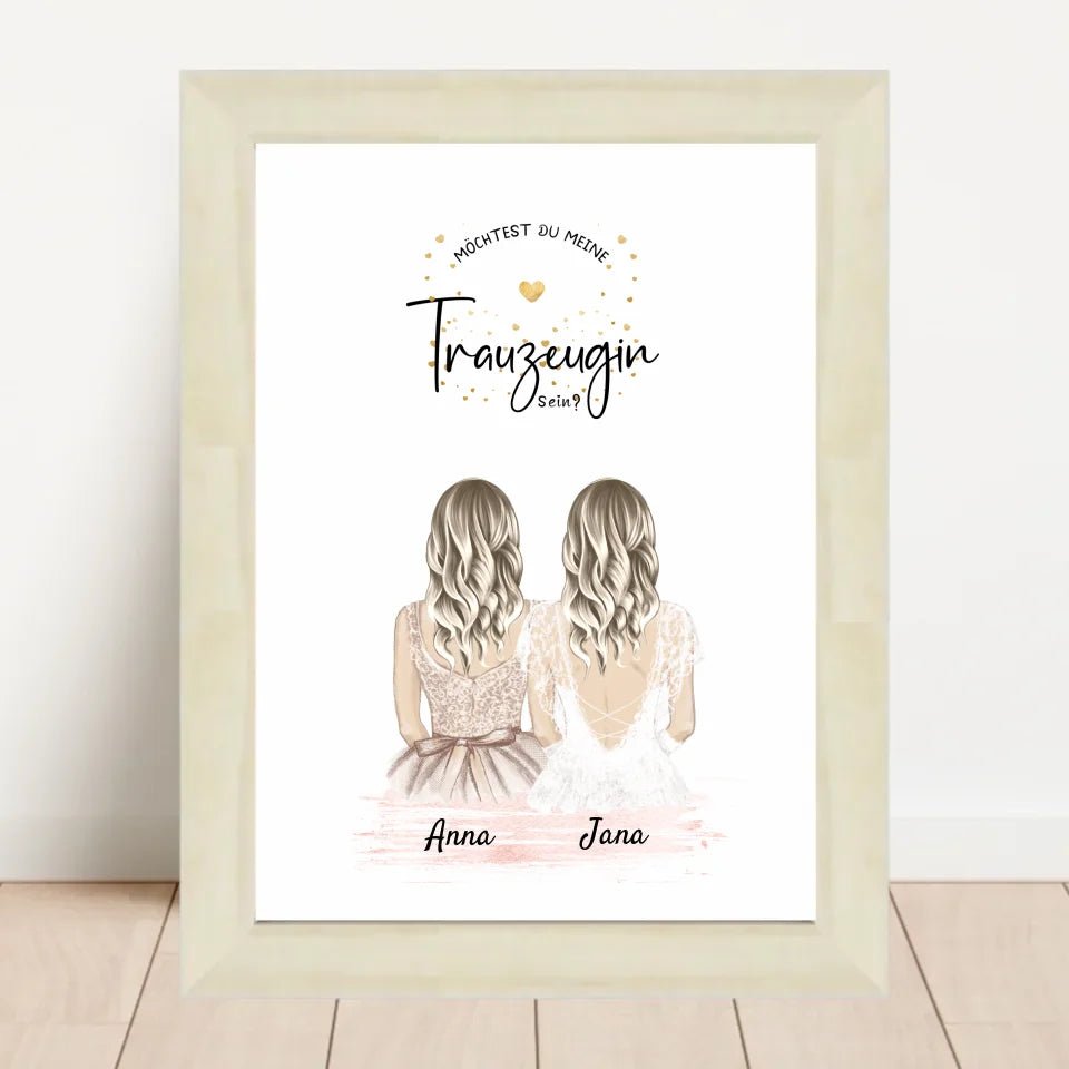 Trauzeugin Fragen Bild Geschenk personalisiert - Cantty
