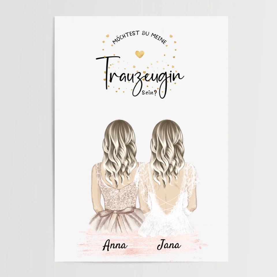 Trauzeugin Fragen Bild Geschenk personalisiert - Cantty