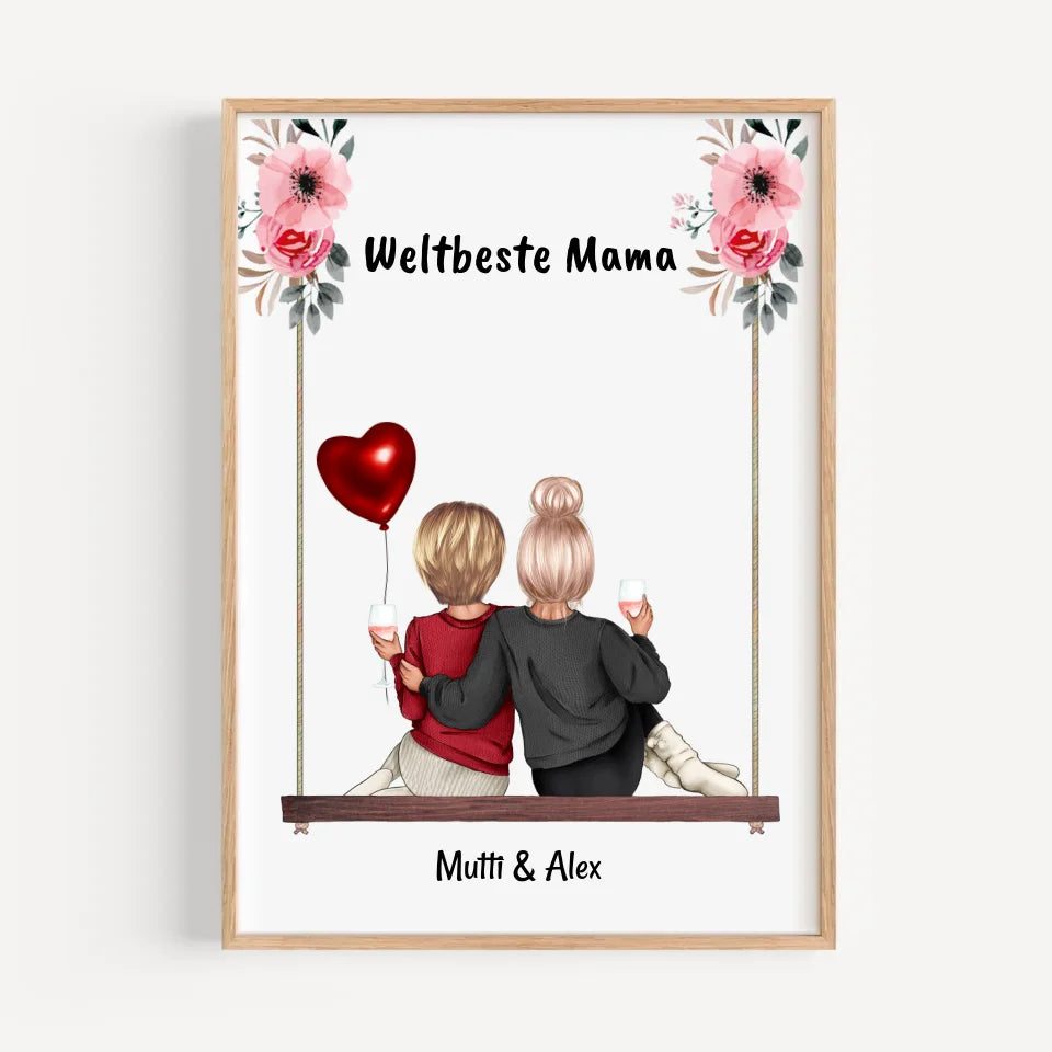 Poster Mutter Tochter Geschenk mit Namen und Spruch - Cantty